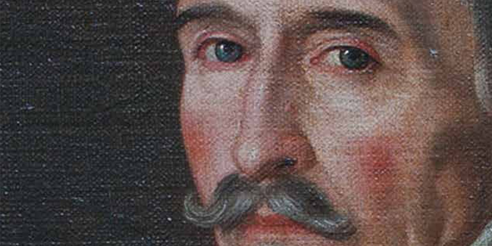 Detalle del retrato de Lope de Vega. Depósito Instituto Valendia de Don Juan